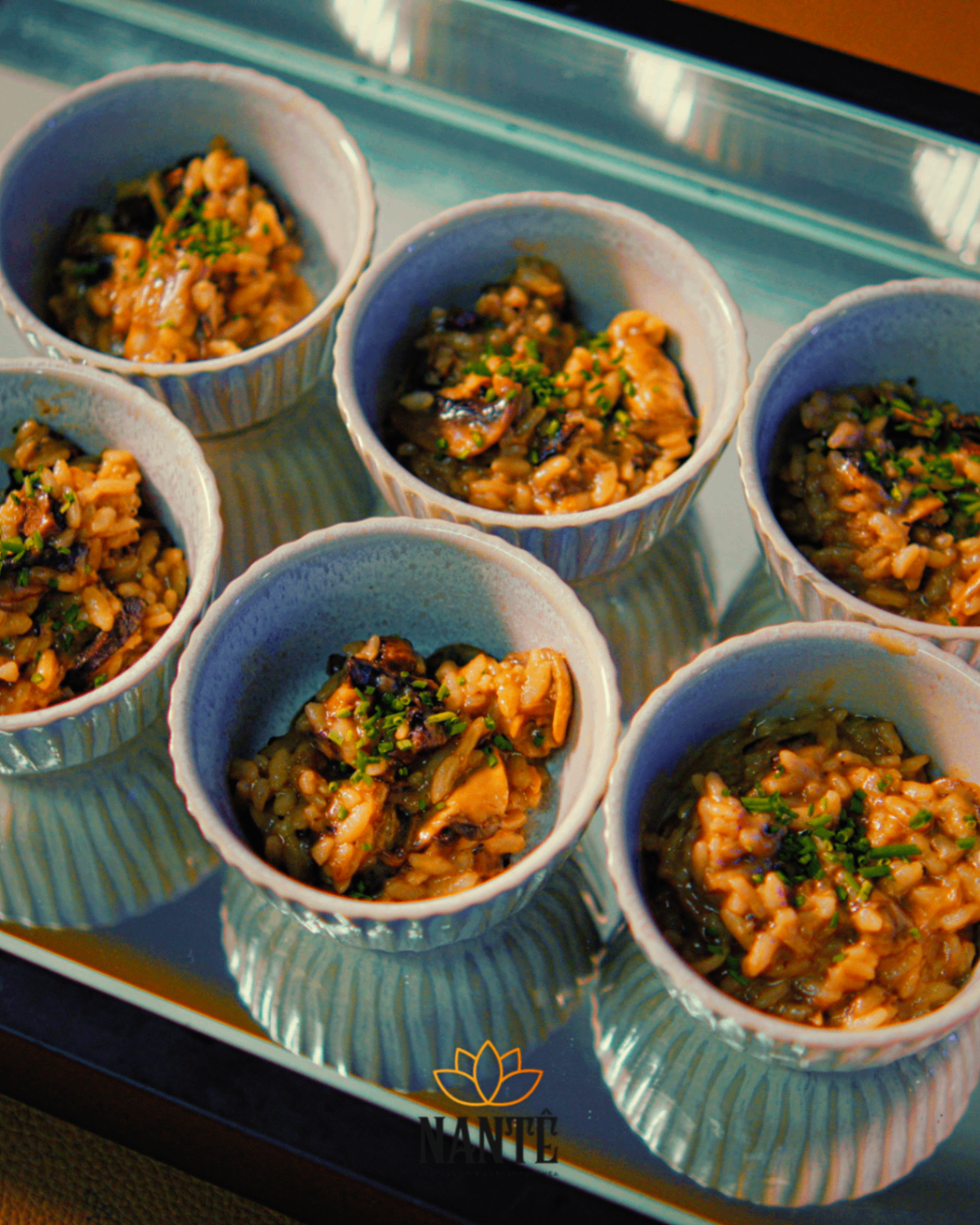 Risoto de funghi finalizado em porção individual Nantê
